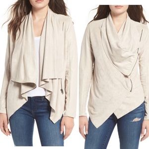 BLANK NYC Mixed Media Faux Leather Drape Front